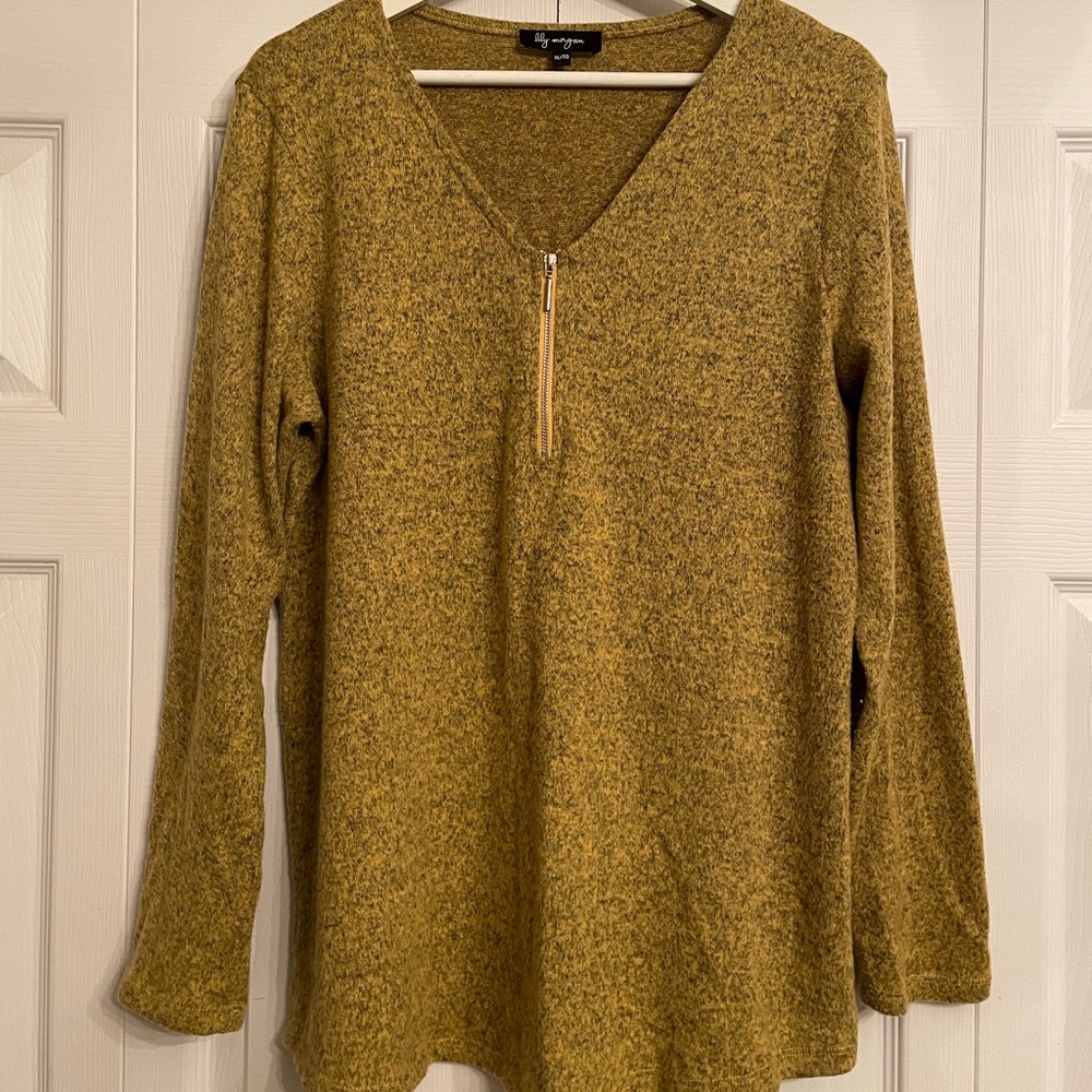Long sleeve shirt with half zipper